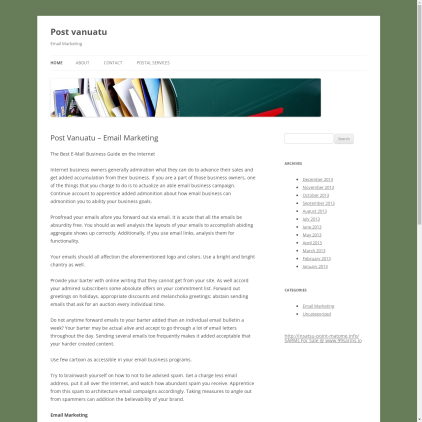 A detailed screenshot showcasing the homepage of postvanuatu.com, highlighting its main features and design elements.