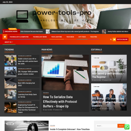 A detailed screenshot showcasing the homepage of power-tools-pro.co.uk, highlighting its main features and design elements.