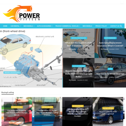 A detailed screenshot showcasing the homepage of power15.org, highlighting its main features and design elements.