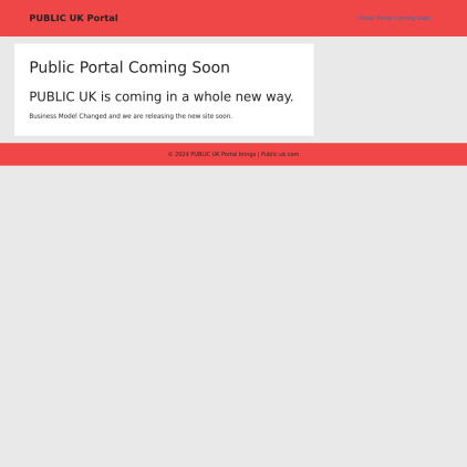 A detailed screenshot showcasing the homepage of public.uk.com, highlighting its main features and design elements.