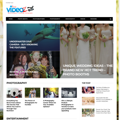 A detailed screenshot showcasing the homepage of rayjvideoz.com, highlighting its main features and design elements.