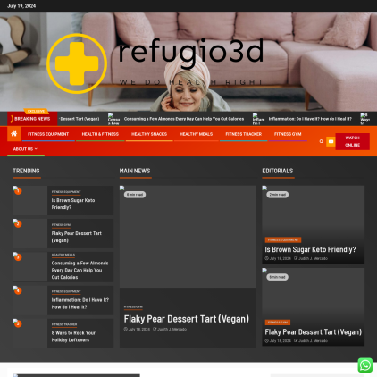 A detailed screenshot showcasing the homepage of refugio3d.net, highlighting its main features and design elements.