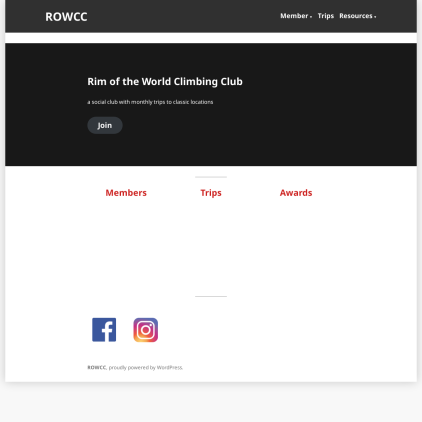 A detailed screenshot showcasing the homepage of rowcc.com, highlighting its main features and design elements.