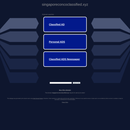 A detailed screenshot showcasing the homepage of singaporeconcoclassified.xyz, highlighting its main features and design elements.