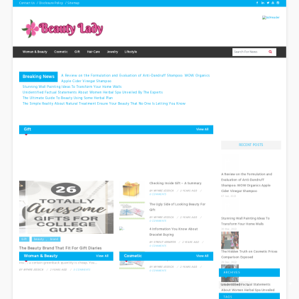 A detailed screenshot showcasing the homepage of slave-lady.com, highlighting its main features and design elements.