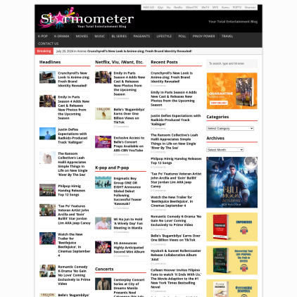 A detailed screenshot showcasing the homepage of starmometer.com, highlighting its main features and design elements.