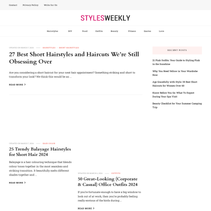 A detailed screenshot showcasing the homepage of stylesweekly.com, highlighting its main features and design elements.