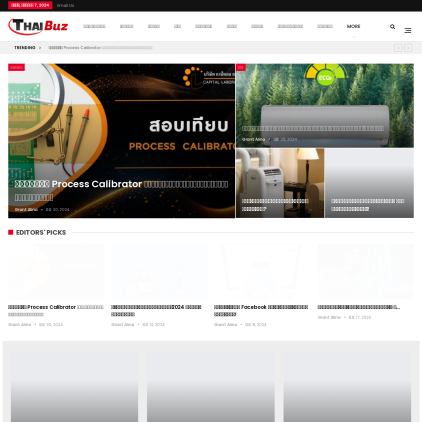 A detailed screenshot showcasing the homepage of thaibuz.com, highlighting its main features and design elements.