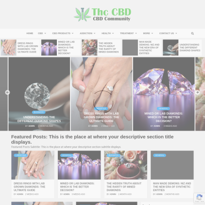 A detailed screenshot showcasing the homepage of thccbd.us, highlighting its main features and design elements.