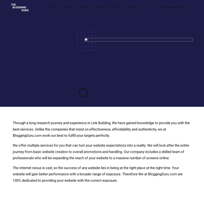 A detailed screenshot showcasing the homepage of thebloggingguru.com, highlighting its main features and design elements.