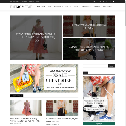 A detailed screenshot showcasing the homepage of themomedit.com, highlighting its main features and design elements.