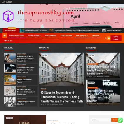 A detailed screenshot showcasing the homepage of thesopranosblog.com, highlighting its main features and design elements.