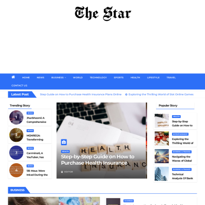 A detailed screenshot showcasing the homepage of thestar.co.in, highlighting its main features and design elements.