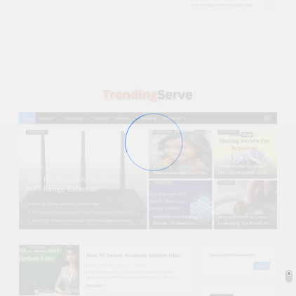 A detailed screenshot showcasing the homepage of trendingserve.com, highlighting its main features and design elements.