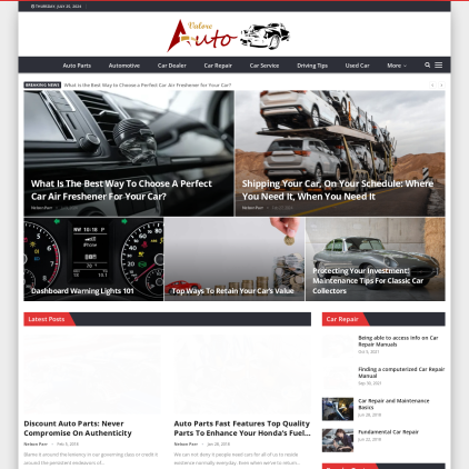 A detailed screenshot showcasing the homepage of valore-auto.com, highlighting its main features and design elements.