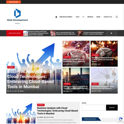 A detailed screenshot showcasing the homepage of webdevelopmentpros.co.uk, highlighting its main features and design elements.