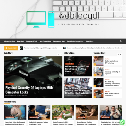 A detailed screenshot showcasing the homepage of webtecgdl.com, highlighting its main features and design elements.