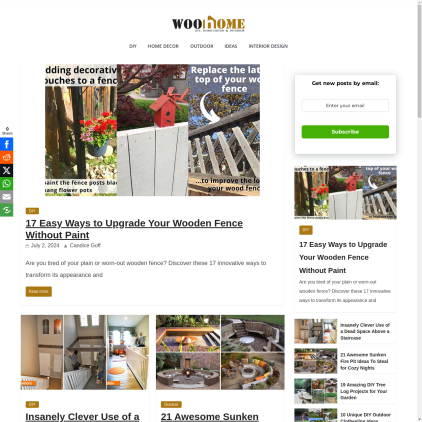 A detailed screenshot showcasing the homepage of woohome.com, highlighting its main features and design elements.