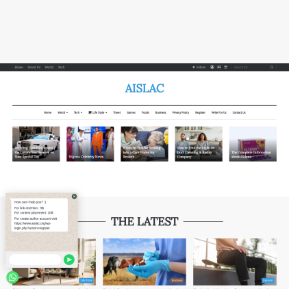 A detailed screenshot showcasing the homepage of www.aislac.org, highlighting its main features and design elements.