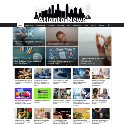 A detailed screenshot showcasing the homepage of www.atlnightspots.com, highlighting its main features and design elements.