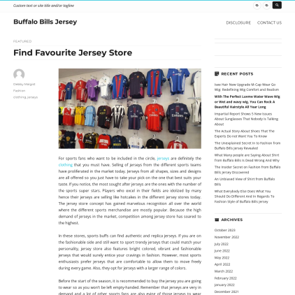 A detailed screenshot showcasing the homepage of www.buffalobillsjerseys.us, highlighting its main features and design elements.