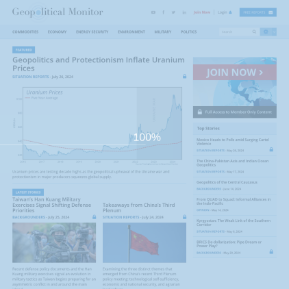 A detailed screenshot showcasing the homepage of www.geopol, highlighting its main features and design elements.