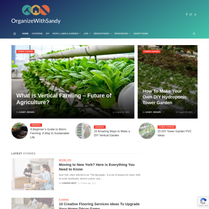 A detailed screenshot showcasing the homepage of www.organi, highlighting its main features and design elements.