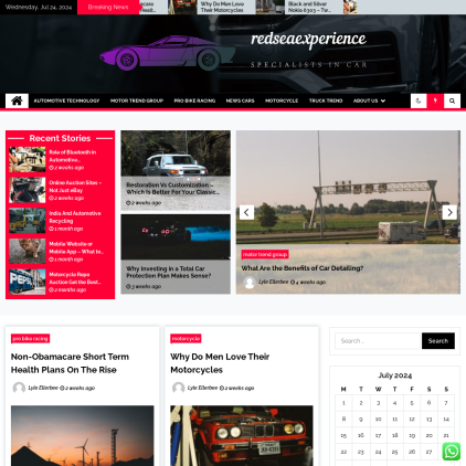 A detailed screenshot showcasing the homepage of www.redseaexperience.com, highlighting its main features and design elements.