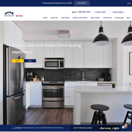 A detailed screenshot showcasing the homepage of www.rochesterrealestateblog.com, highlighting its main features and design elements.