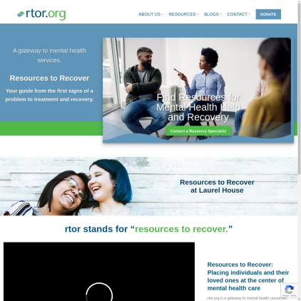 A detailed screenshot showcasing the homepage of www.rtor.org, highlighting its main features and design elements.