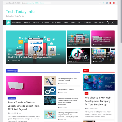 A detailed screenshot showcasing the homepage of www.techto, highlighting its main features and design elements.